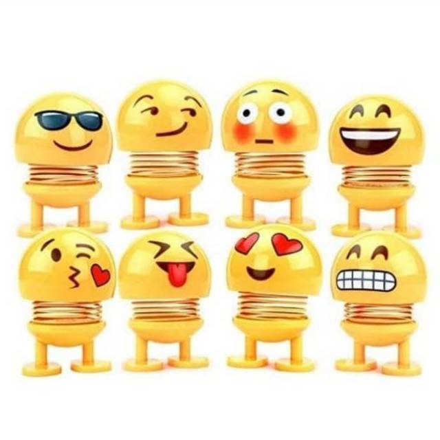 Emoji 3D smilling face spring doll
