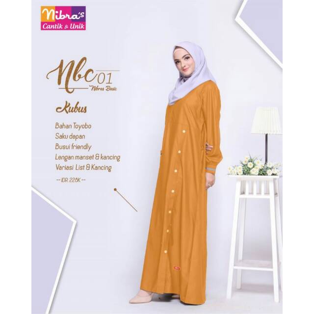 Gamis nibras kuning Nbc01