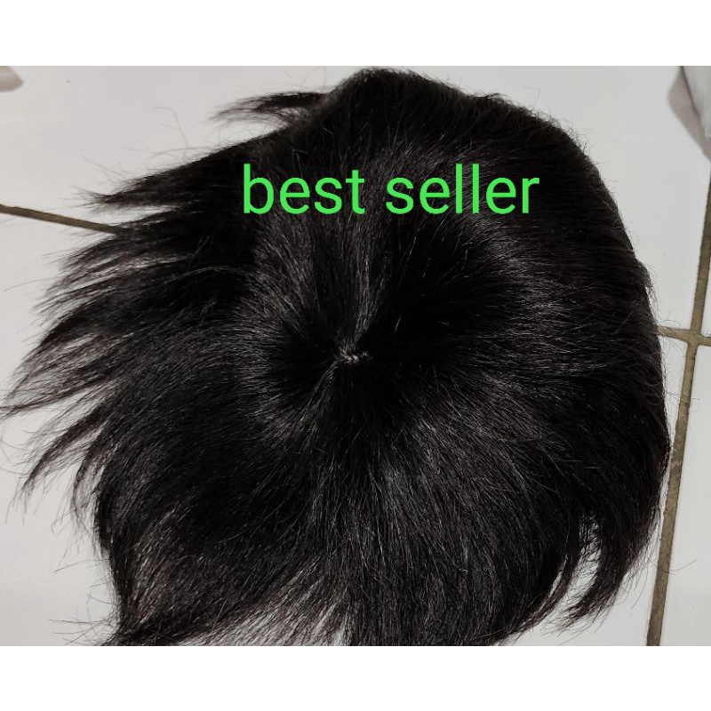 wig pria bahan rambut asli