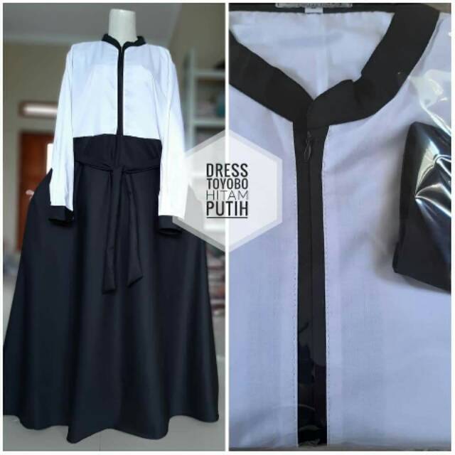 Gamis dewasa hitam putih