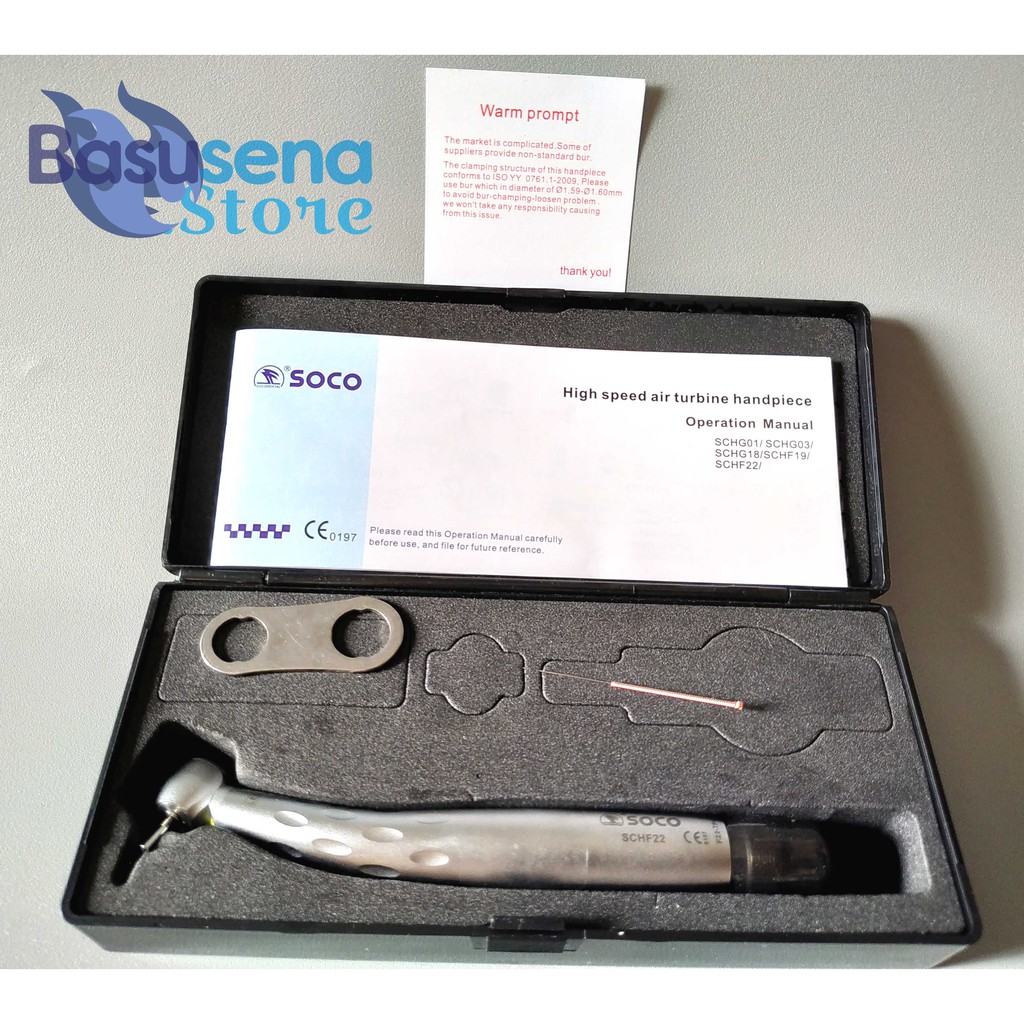 Dental Handpiece Highspeed LED Push Button - Soco SCHF22 Torque Head