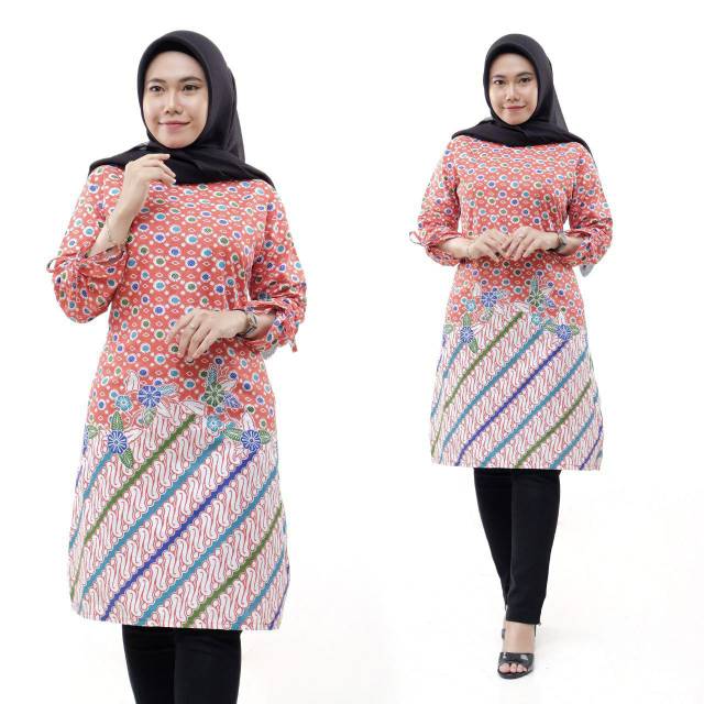 Batik Tunik pink buketan