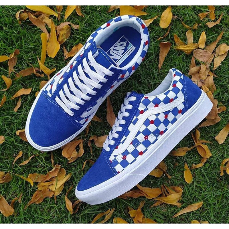vans oldskool chekerboard biru