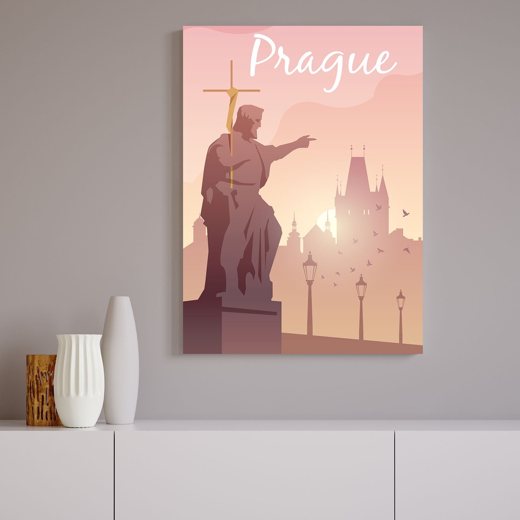 "Prague" Poster Kayu (30x22)