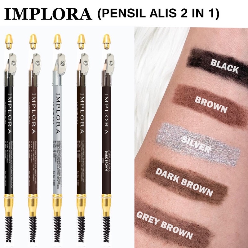IMPLORA Eyebrow Pensil Alis implora 2 in 1