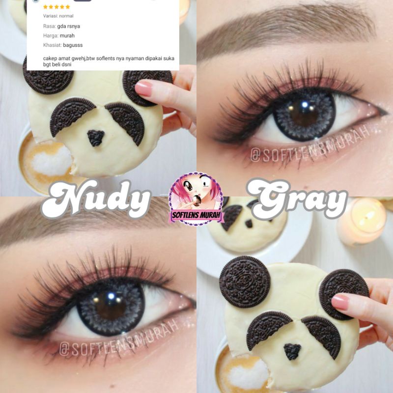 Nudy Gray softlens 18mm sparkling effect