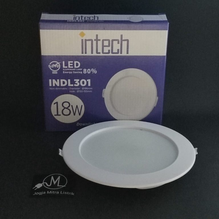LAMPU DOWNLIGHT PANEL INTECH INDL301 18 WATT PUTIH KUNING