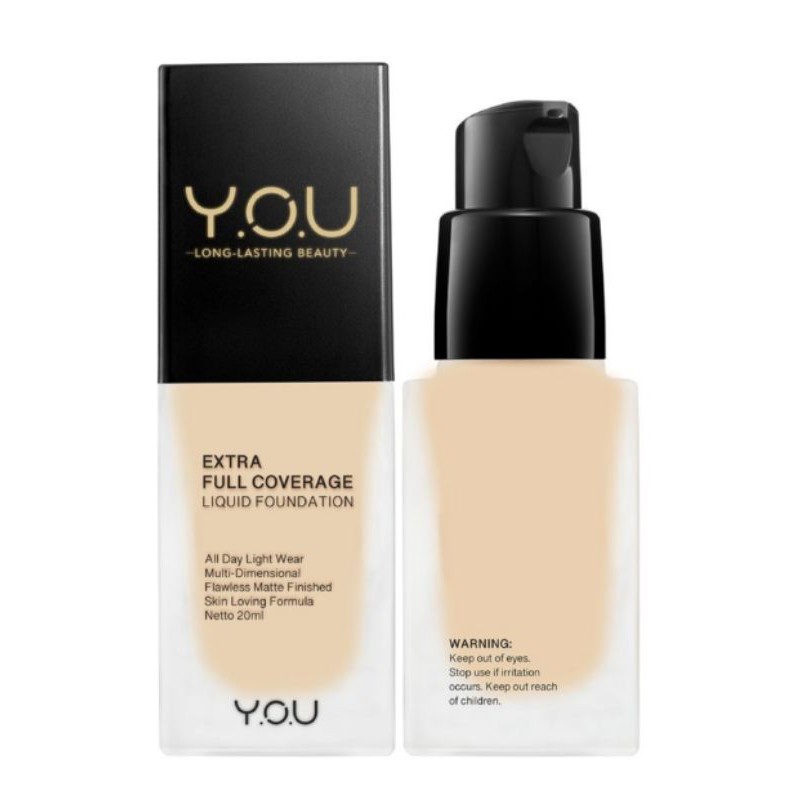 Y.O.U Full Coverage Liquid Foundation 02 Light 20ml
