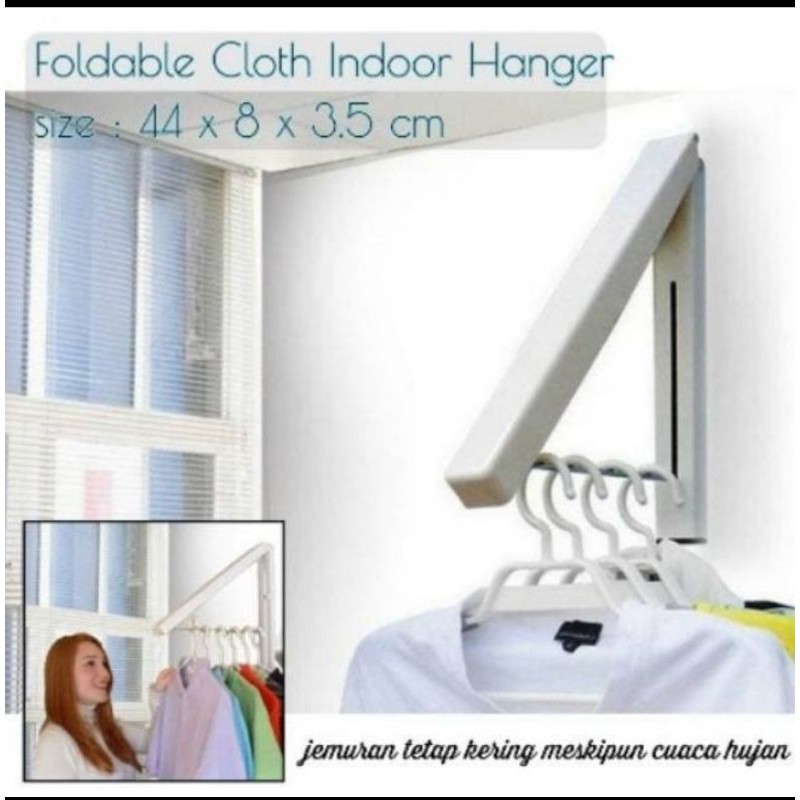 GANTUNGAN BAJU DINDING SEGITIGA STAINLESS SINGLE