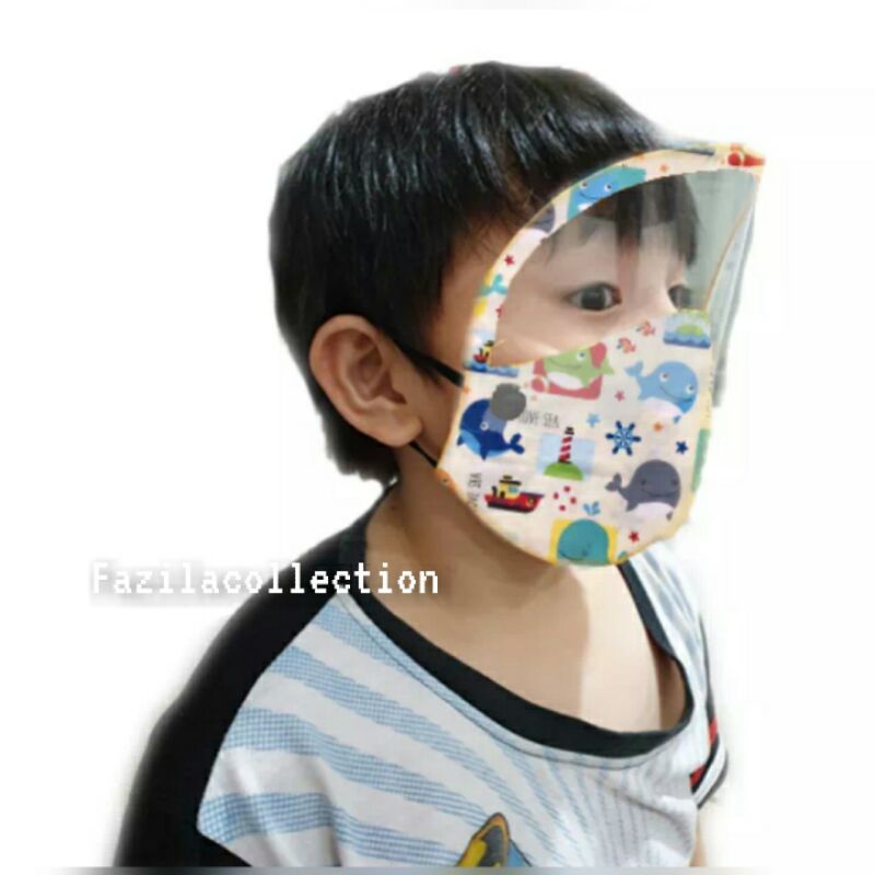 masker face shield anak trendy