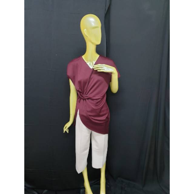 Atasan wanita scuba back with zipper code 89