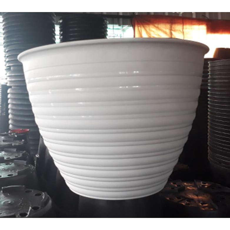 pot bunga tawon 40cm PUTIH Putih