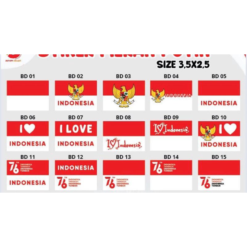 sticker pipi Bendera Indonesia