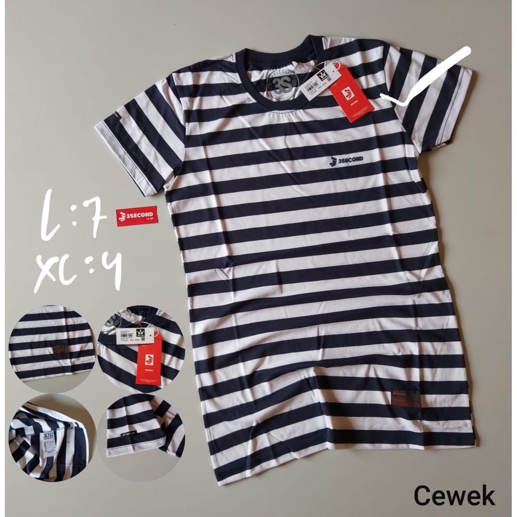 KAOS CEWEK 3SECOND GARIS 30S