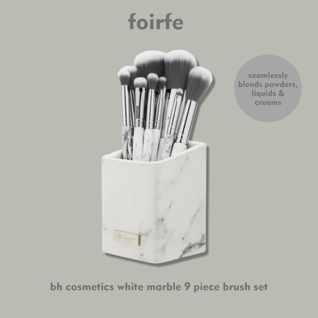 White Marble 9 Piece Brush Set