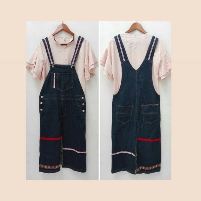 set overall denim / rok jumpsuit