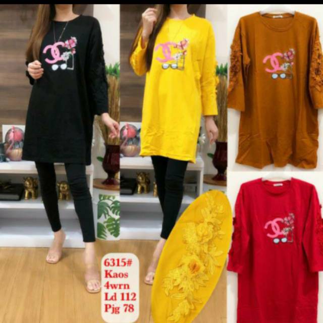 Tunik Renda Bordir KUNING