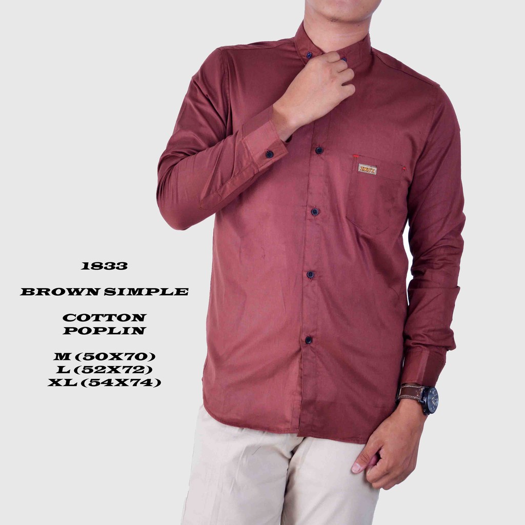 kemeja polos coklat