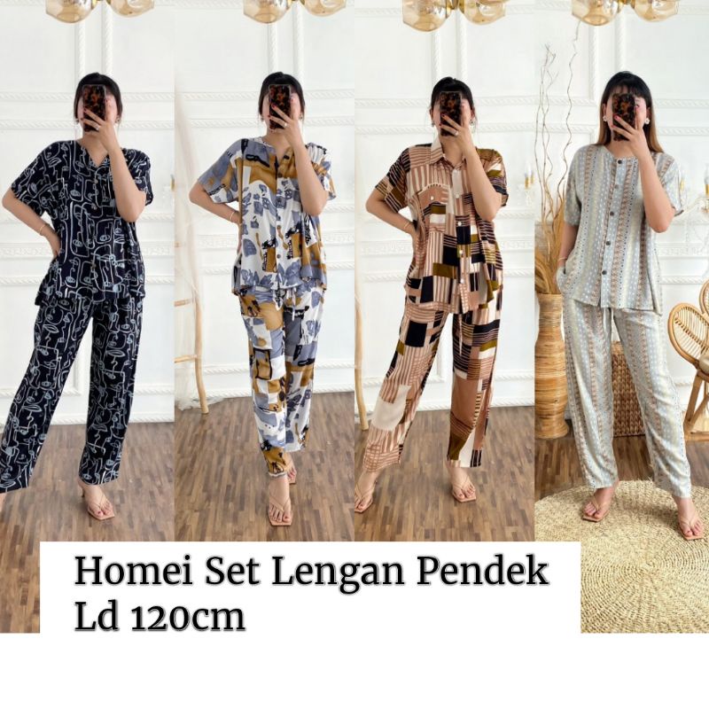 One Set Lengan Pendek Ld120||RayonViscose
