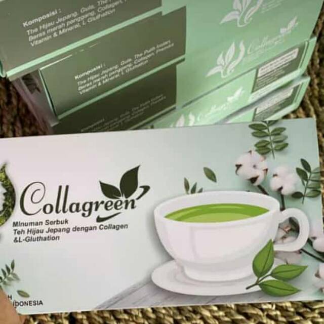 Minuman collagen rasa matcha