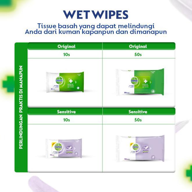 Dettol Wipes Sensitive 50S - 4 Pcs