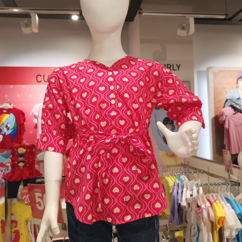 Blouse woven curly