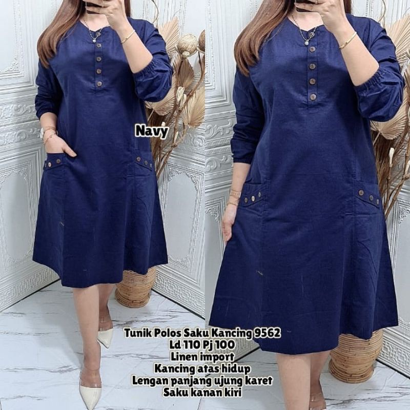 Tunik  Polos Kancing 9265