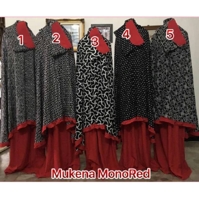 Mukena Hitam Merah