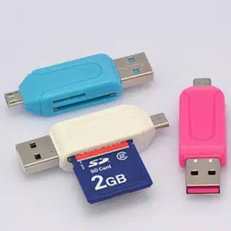 OTG Smart Card Reader 2.0 Hub Micro USB Flashdisk TF + Micro SD 2in1