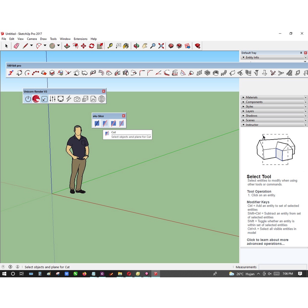 S4U Slice plugins untuk Sketchup 2017