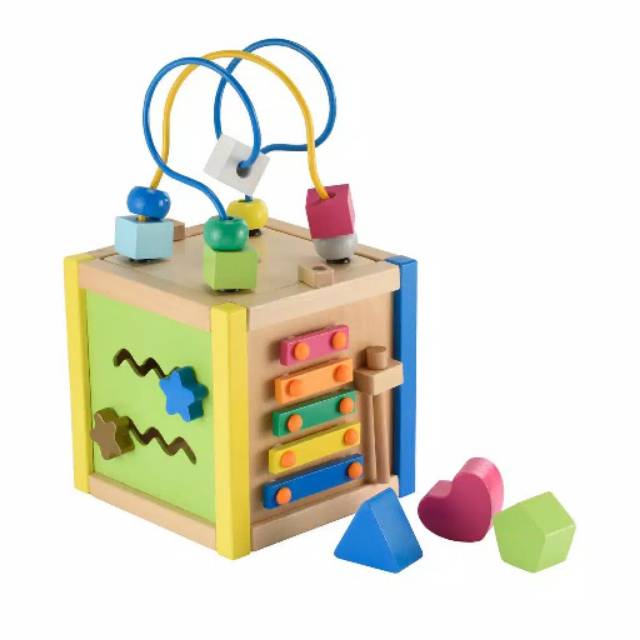 ELC wooden activity cube