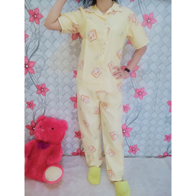 Piyama katun cat yellow