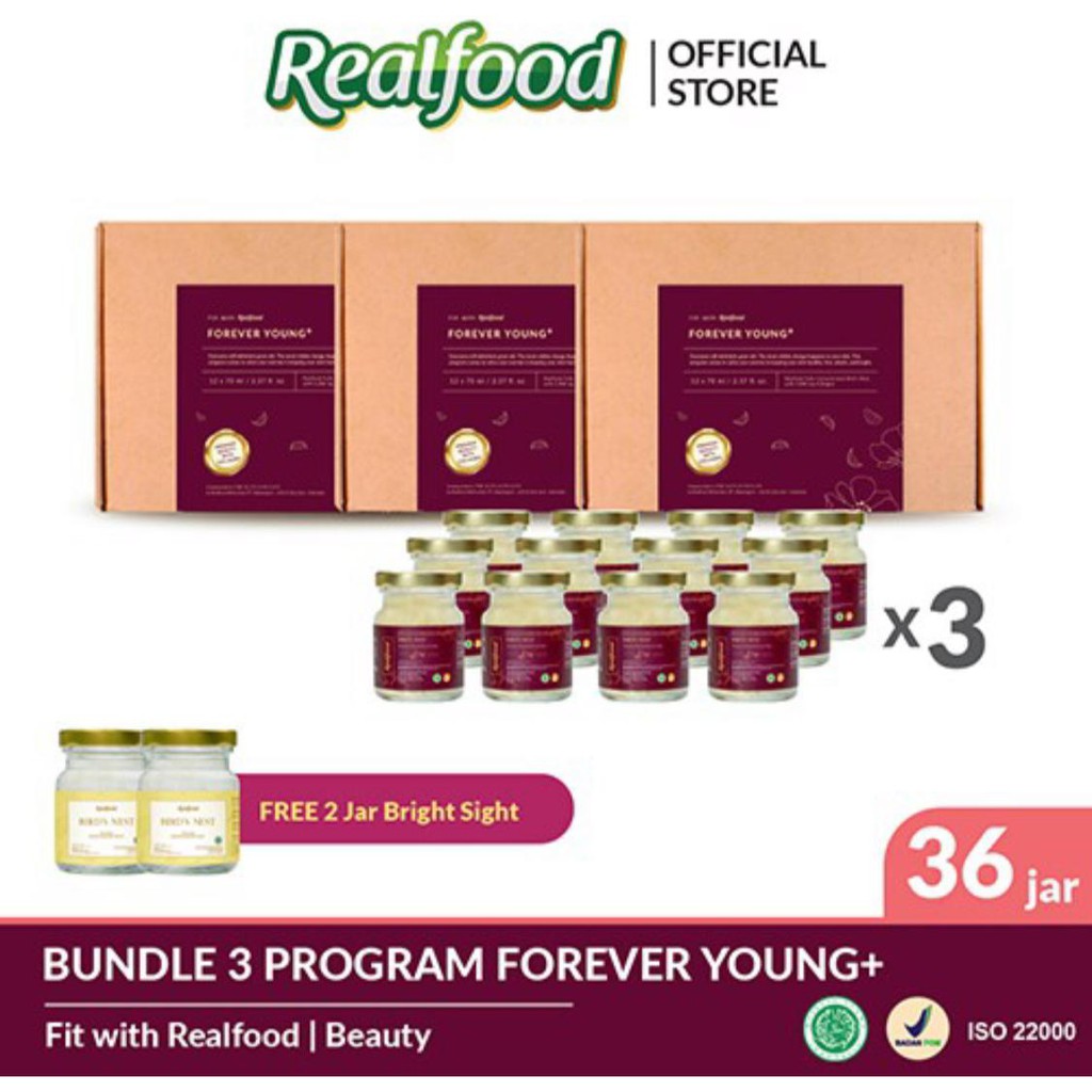 REALFOOD FOREVER YOUNG PLUS PROGRAM TRIPLE BUNDLE READY STOCK ORIGINAL