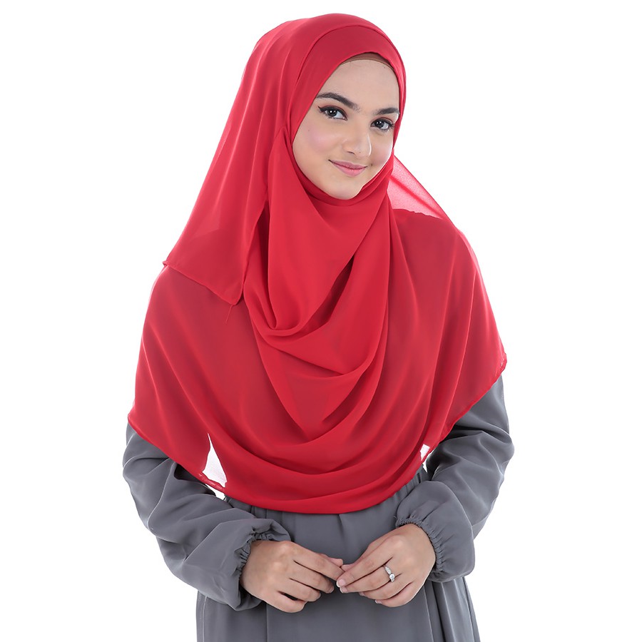 Pasmina Instan Pastan ceruti basic - Merah