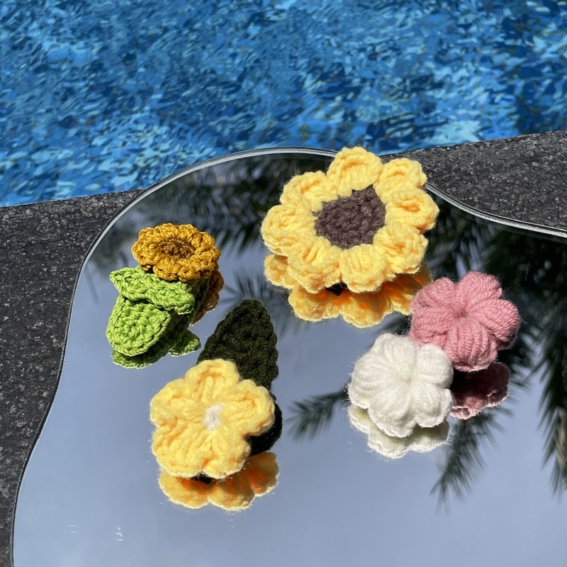 JEPIT CROCHET BUNGA (jepit anak/dewasa/rajut/bunga)