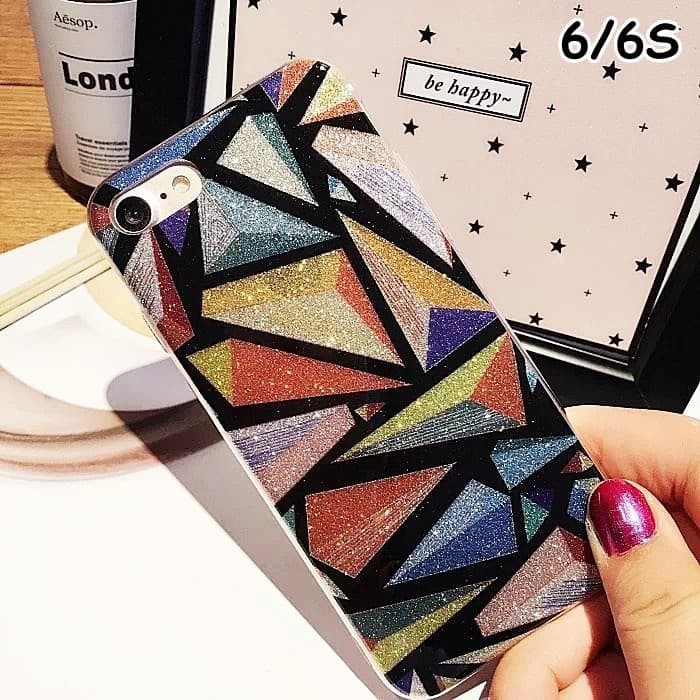 FOR IPHONE 6/6S - ELEGANT GEOMETRIC BLING GLITTER SOFT CASE CASING