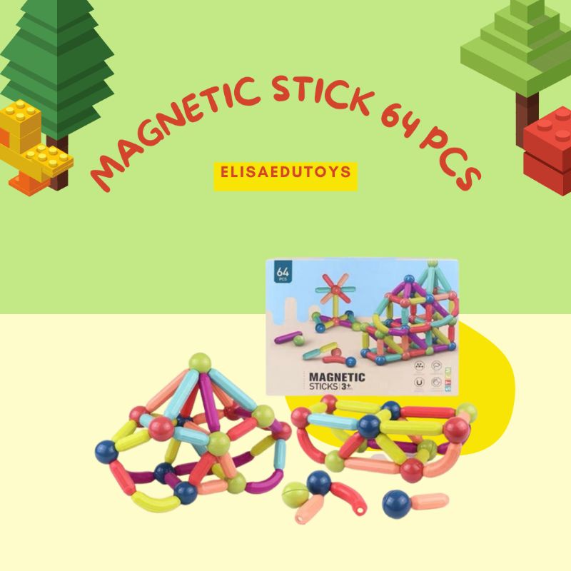magnetic building sticks 64 pcs