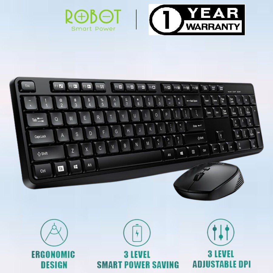 ROBOT KM3100 Multimedia Combo Keyboard Mouse Wireless