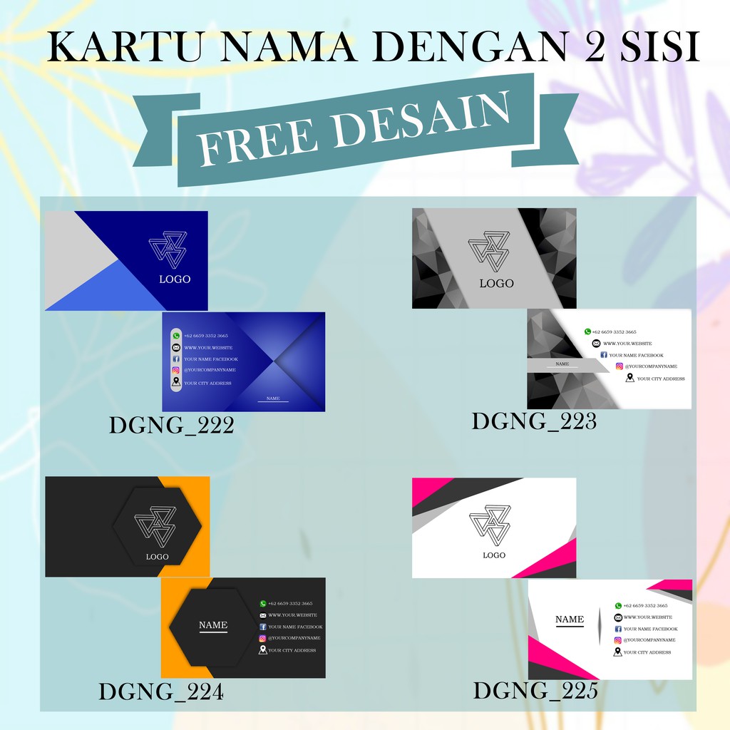 kartu nama 2 sisi