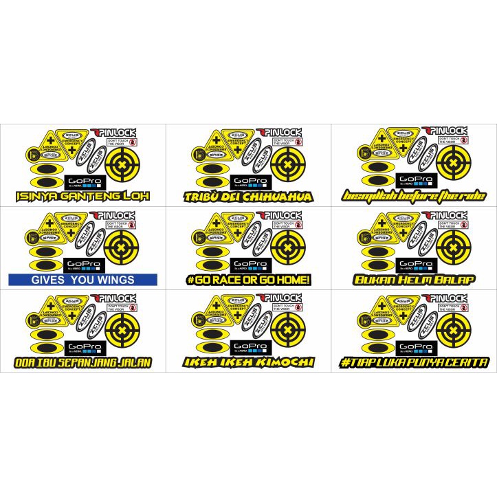 Stiker Kaca Helm | Stiker Set visor helm Zeus