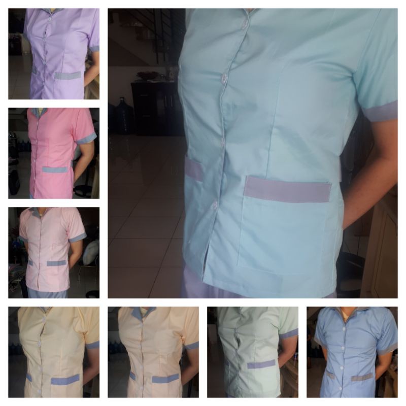 Baju Suster Kerah Abu