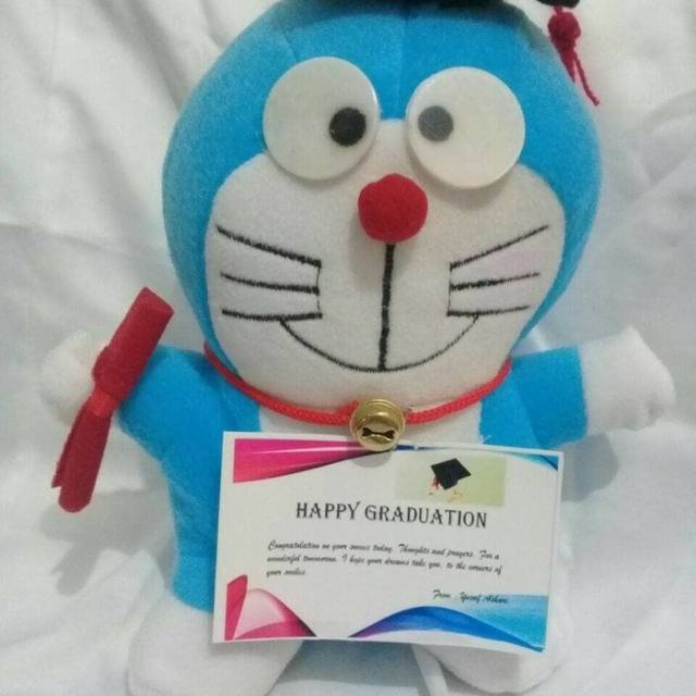 Boneka Doraemon hello kittu wisuda