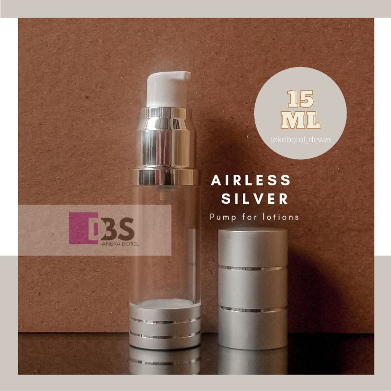 Airless 15ml Silver pump