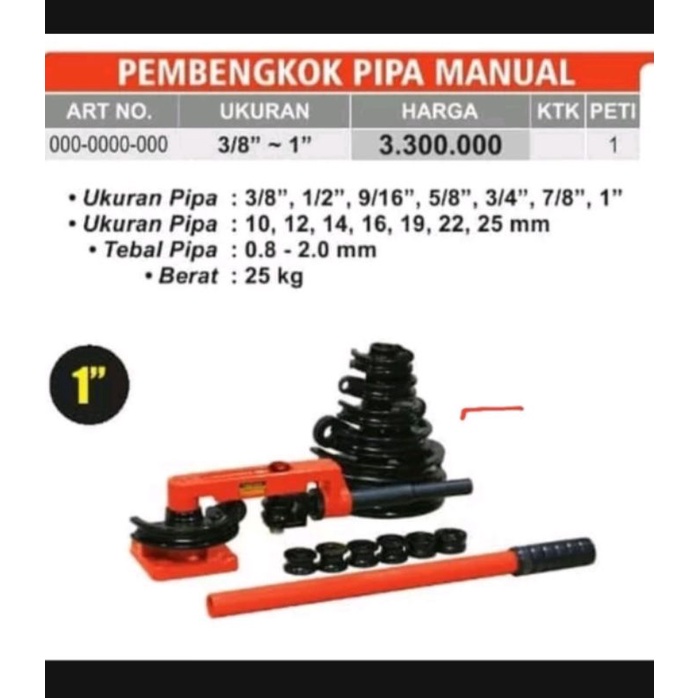 pembengkok pipa 1"