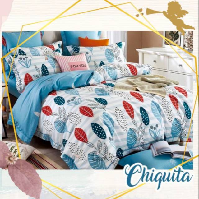 BEDCOVER SET MOTIF LEAF KODE A2