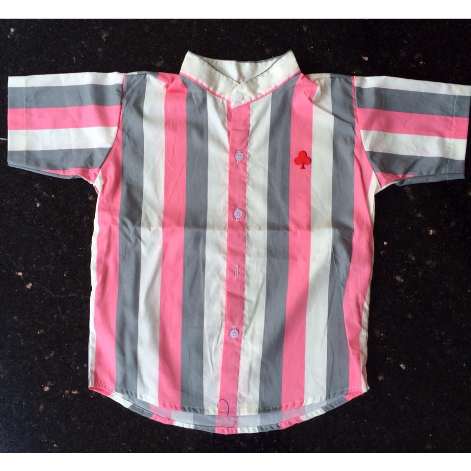 PINK STRIPES GREY SHIRT
