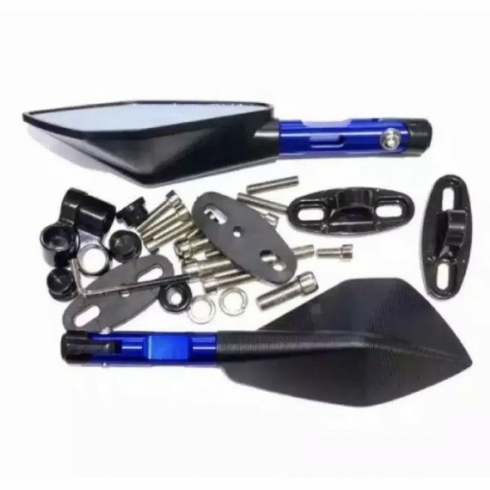 ✨ BISA COD ✨ Spion tomok cnc V5 + Breaket fairing - Biru