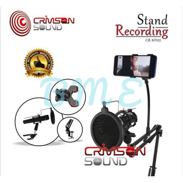 Bracket Stand Mic Condenser Microphone & Phone Stand Holder Adjustable