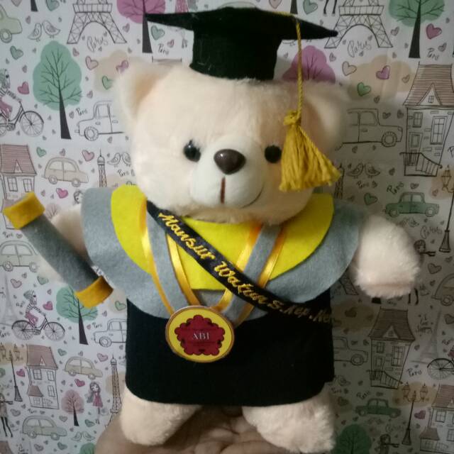Boneka wisuda teddy bear 25 cm