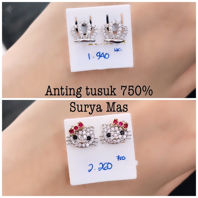 Anting tusuk emas 750%